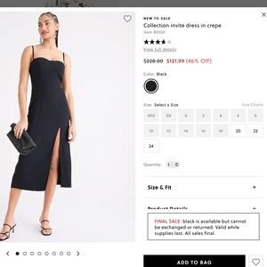 JCrew Collection Invite black dress size 2